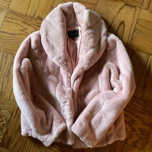 Guess faux fur pink coat